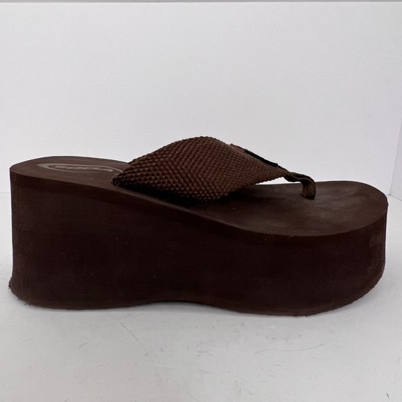SODA Brown Platform Flip Flop Sandals Size 7,5 - Picture 7 of 9